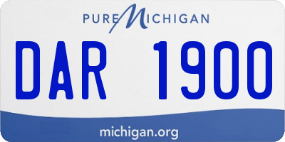MI license plate DAR1900