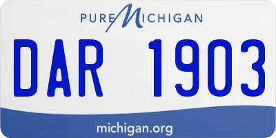 MI license plate DAR1903