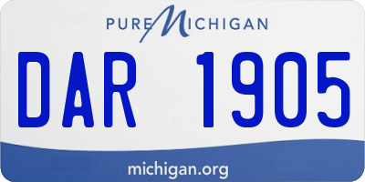 MI license plate DAR1905