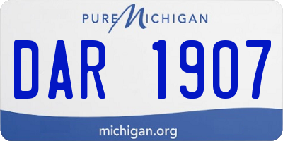 MI license plate DAR1907