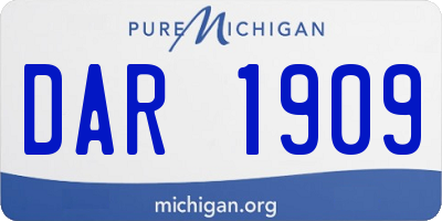 MI license plate DAR1909