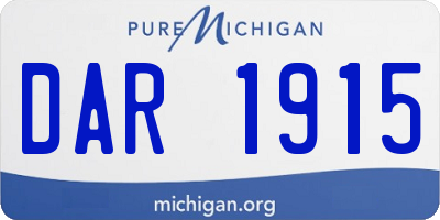 MI license plate DAR1915