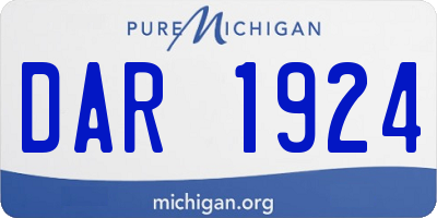 MI license plate DAR1924