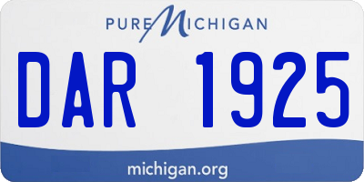 MI license plate DAR1925