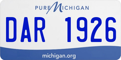 MI license plate DAR1926