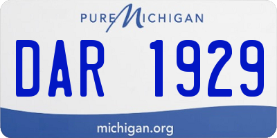 MI license plate DAR1929