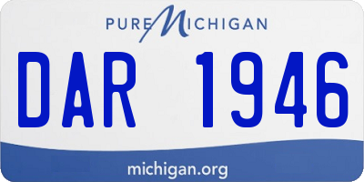 MI license plate DAR1946