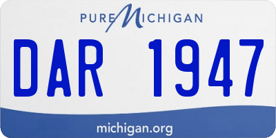 MI license plate DAR1947
