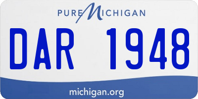 MI license plate DAR1948