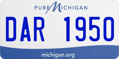 MI license plate DAR1950