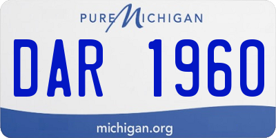 MI license plate DAR1960