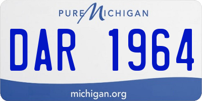 MI license plate DAR1964