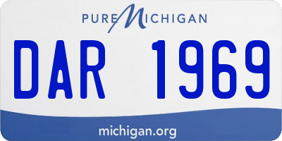 MI license plate DAR1969