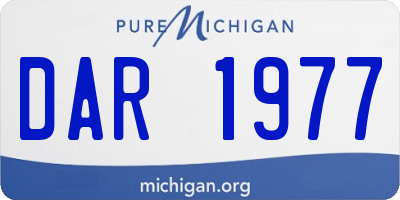 MI license plate DAR1977