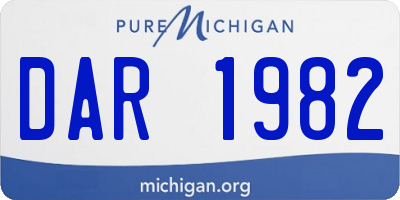 MI license plate DAR1982