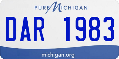 MI license plate DAR1983
