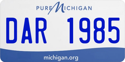 MI license plate DAR1985