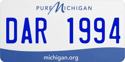 MI license plate DAR1994