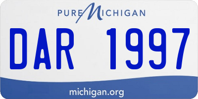 MI license plate DAR1997