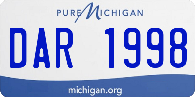 MI license plate DAR1998