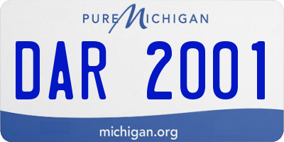 MI license plate DAR2001
