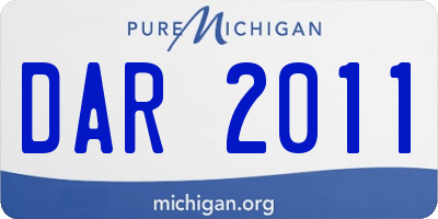 MI license plate DAR2011