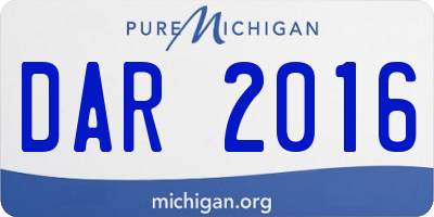 MI license plate DAR2016