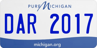 MI license plate DAR2017
