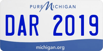 MI license plate DAR2019