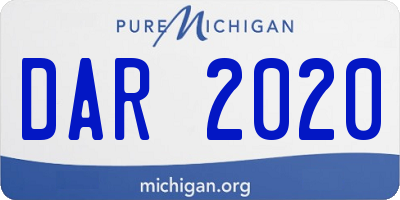 MI license plate DAR2020