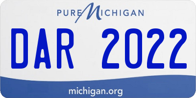 MI license plate DAR2022