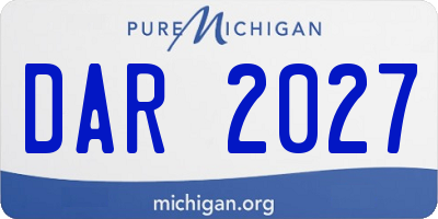 MI license plate DAR2027