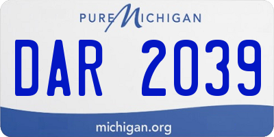 MI license plate DAR2039