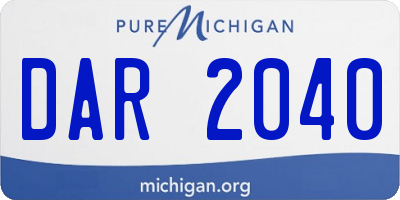 MI license plate DAR2040