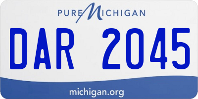 MI license plate DAR2045