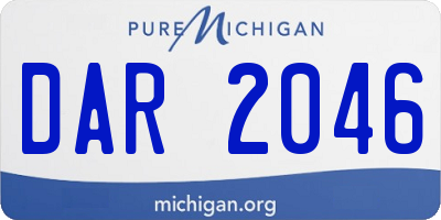 MI license plate DAR2046