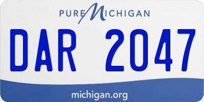MI license plate DAR2047