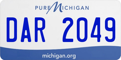MI license plate DAR2049