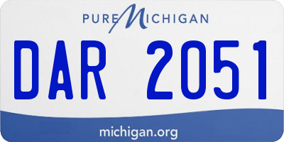 MI license plate DAR2051