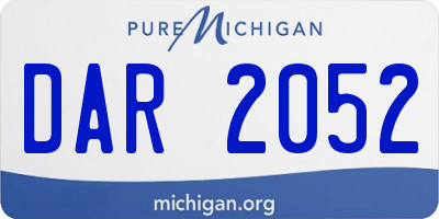 MI license plate DAR2052