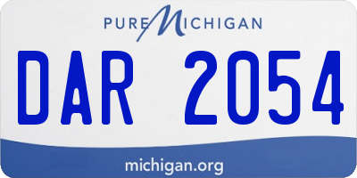 MI license plate DAR2054