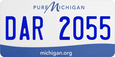 MI license plate DAR2055