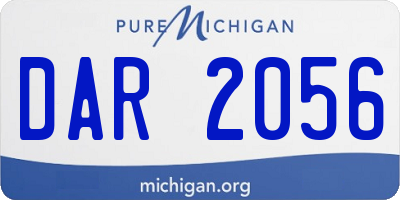 MI license plate DAR2056