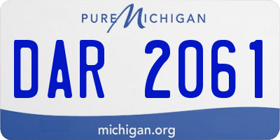 MI license plate DAR2061