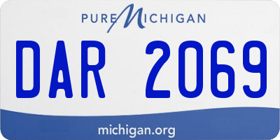 MI license plate DAR2069