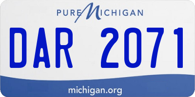 MI license plate DAR2071
