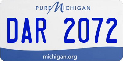 MI license plate DAR2072