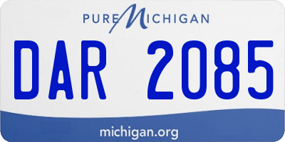 MI license plate DAR2085