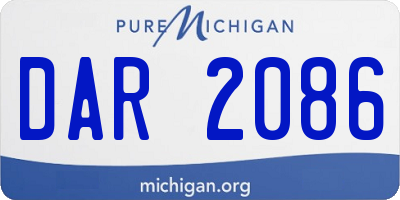 MI license plate DAR2086