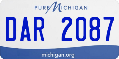 MI license plate DAR2087